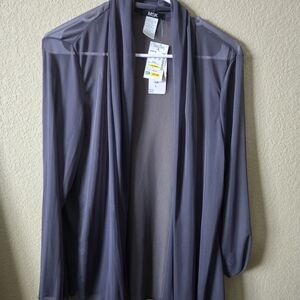 MSK Charcoal Sheer Cardigan